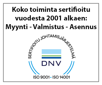 ISO9001 ja ISO14001 sertifioitu toiminta