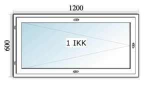 Skaalan ikkuna 12X6 tai 120X60 cm tai 1200X600 mm