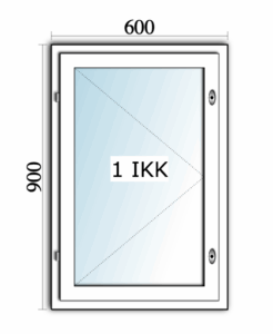 Ikkuna 6X9 koossa tai 60X90 cm tai 600X900 mm
