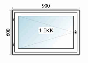 Ikkuna 9X6 tai 90X60 cm tai 900X600 mm